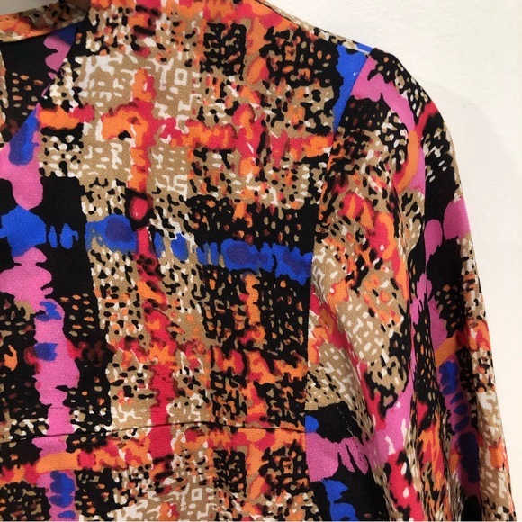 J crew multi color long sleeve crew neck blouse. Size 00. - Picture 6 of 8